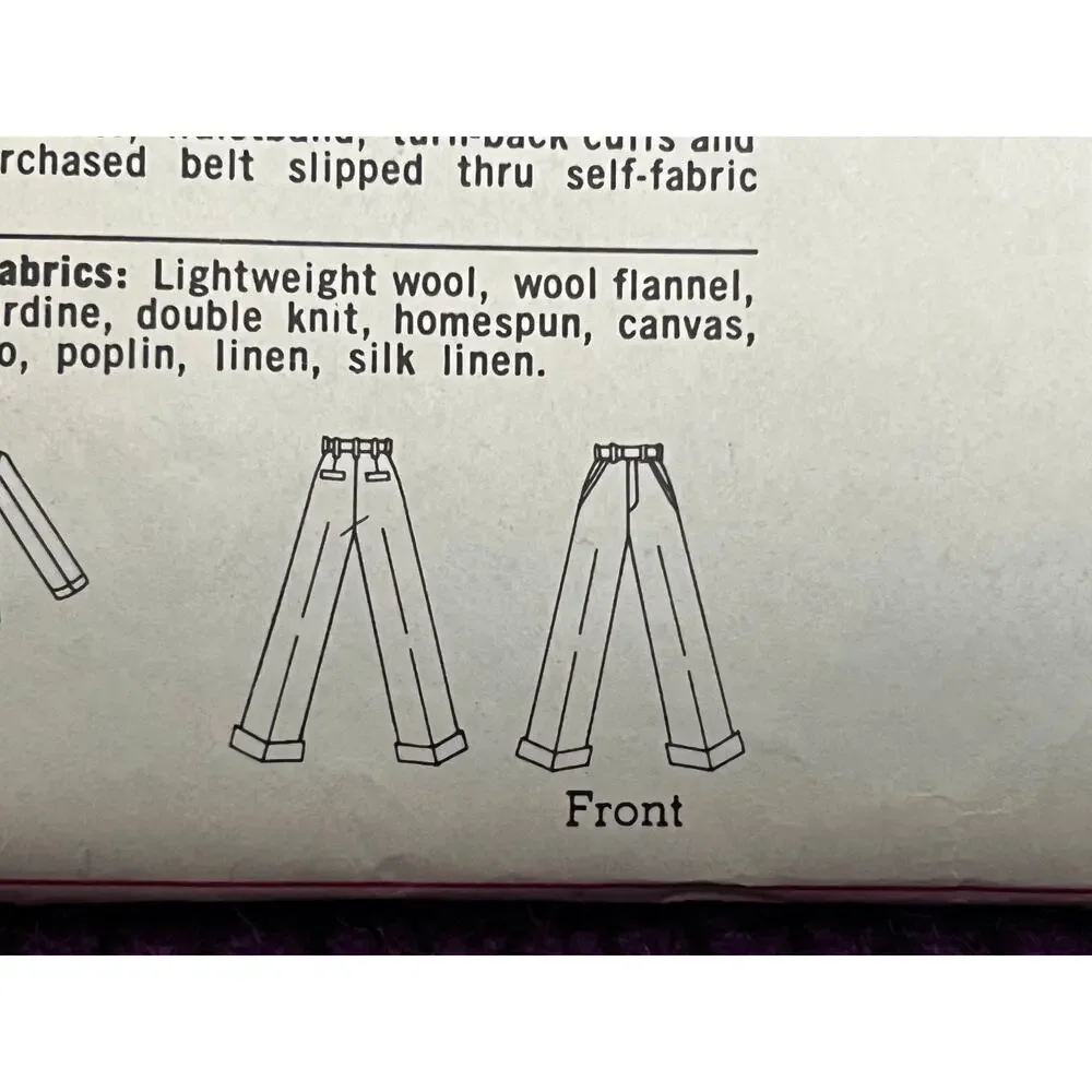 Simplicity 5285 Mens wide leg  pants size 40 waist 34in